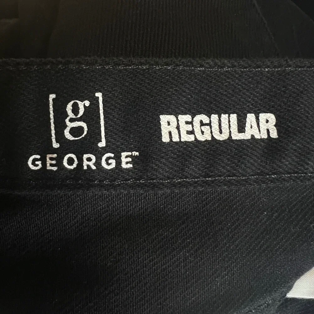 George‎ Regular Fit Jeans Black Denim 100% Cotton Men's 29x32 Pockets Straight